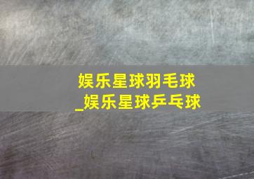 娱乐星球羽毛球_娱乐星球乒乓球